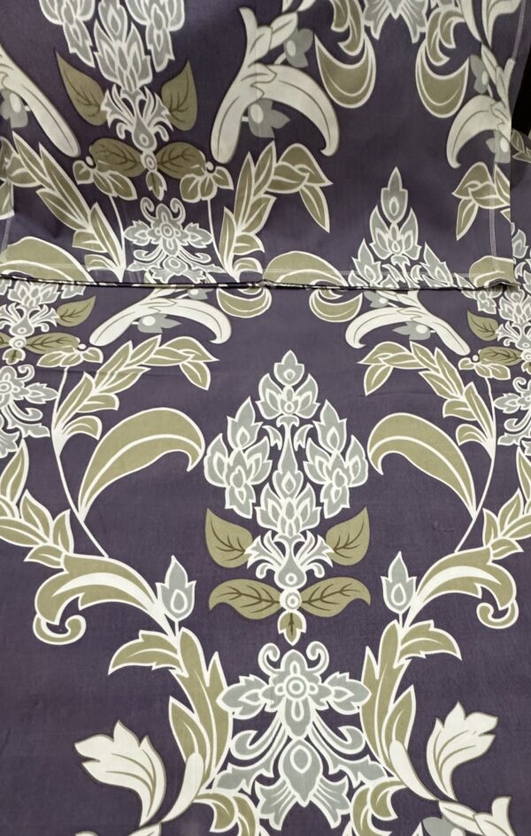 a purple and white floral fabric